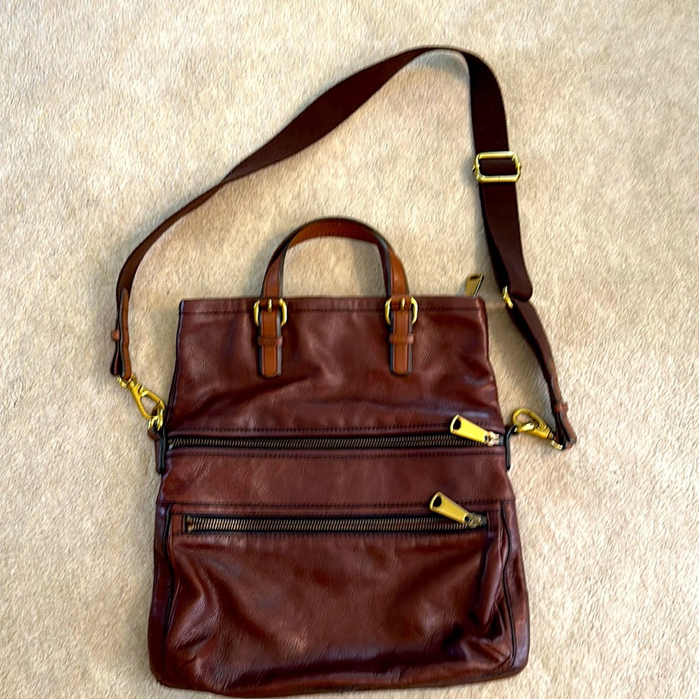 Fossil fold over satchel/cross body